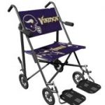 Wheelchair with the Vikings logo on the seat and back