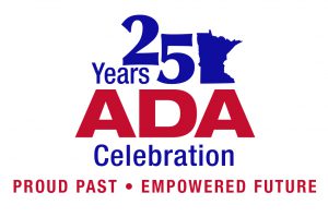 25 Years ADA Celebration logo. With tagline: Proud Past, Empowered Future.