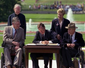 President George H. W. Bush signing the ADA