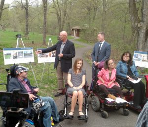 Darrell Paulsen, DNR Commissioner Tom Landwehr, Katie Allee, MN Dept. of Admin Commissioner Matt Massman, Nikki Villavicencio, and MCD Executive Director Joan Willshire