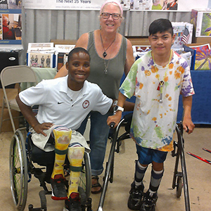 Visitors with disabilities at the MCD booth