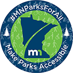 Button that reads: "MN Parks For All, Make Parks Accessible"