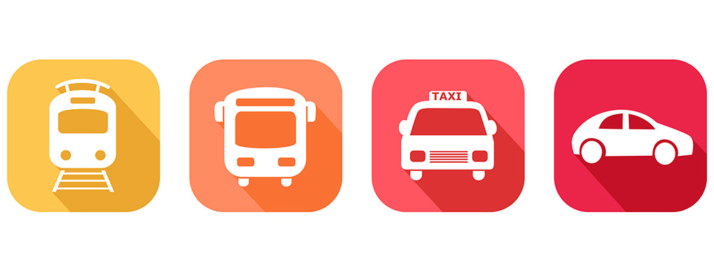 Icons of various modes of transportation