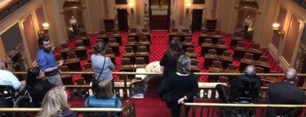 Tour overlooking the Senate chamber, Minnesota State Capitol