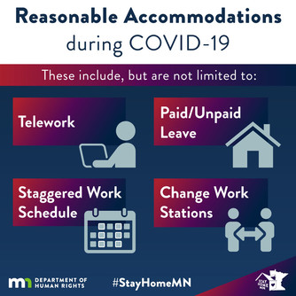 Reasonable accommodations during COVID-19. Refer to list for fuller description.