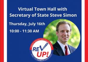 Steve Simon and Virtual Town Hall event details. Information reproduced in post.