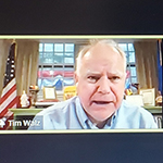 Zoom screengrab with Gov. Tim Walz