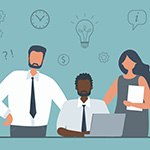 Illustration of office workers