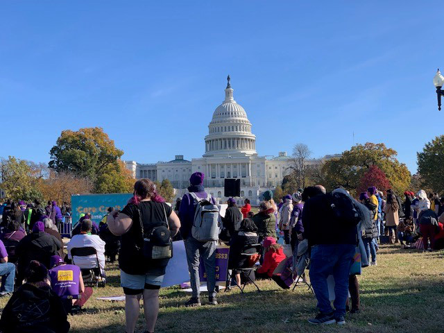 Disability advocates in front of the US Capitol