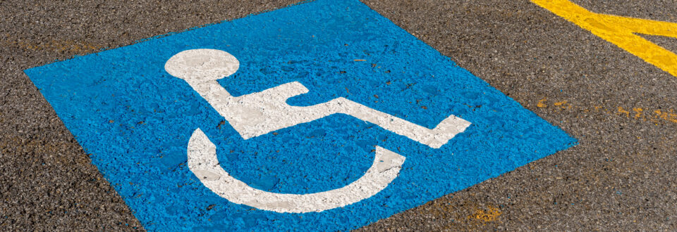 Disability parking space and access aisle