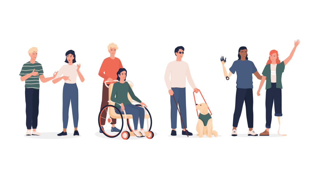 Illustration of people with various disabilities