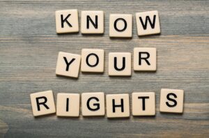 "Know Your Rights" spelled out in letter tiles