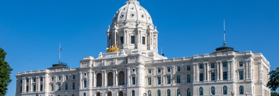 Minnesota Capitol Building on a Cloudless Clear Blue Sky