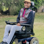 Brian Muchiri in his wheelchair